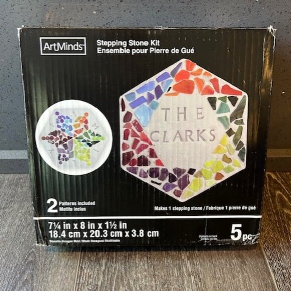Art Minds Stepping Stone Kit 7.25" x 8" ~ 5 pc. 2 Patterns Hexagon~New in Box - Picture 1 of 3